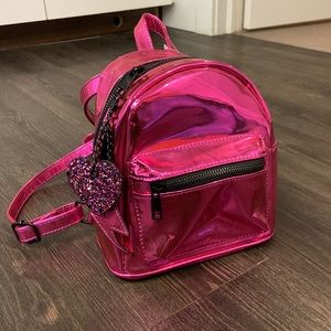 Spring Metallic pink small backpack